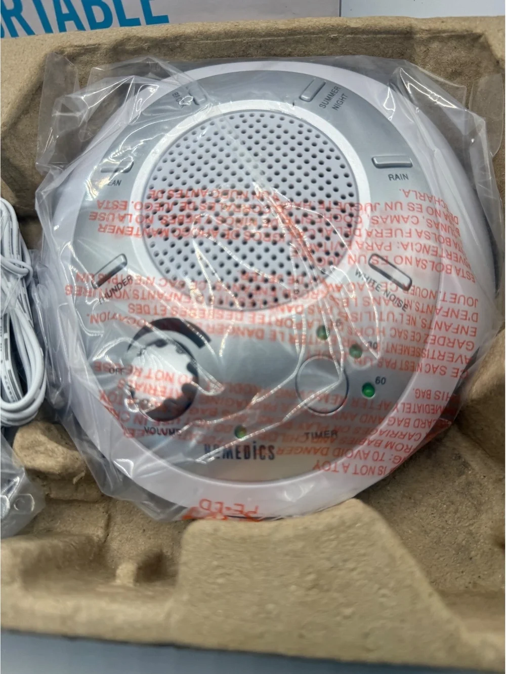 HoMedics SoundSpa Portable Sound Machine with AC Adapter and Manual